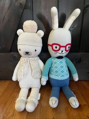 Large Cuddle And Kind Stella Polar Bear Benedict Bunny Plush Knit
